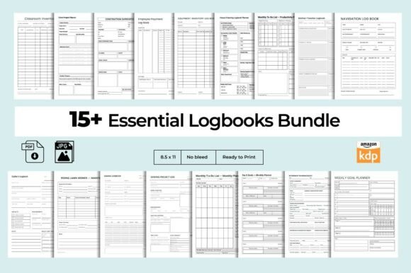 15 Profitable Logbook Bundle: Your All-in-One Solution for Organized, Purpose-Driven Planning
