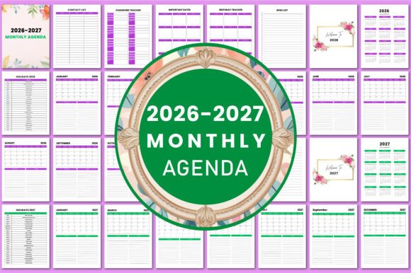 2026–2027 Monthly Agenda KDP Interior