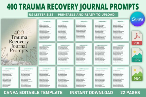 400 Trauma Recovery Journal Prompts: A Practical, Print-Ready Tool for Consistent Healing Work