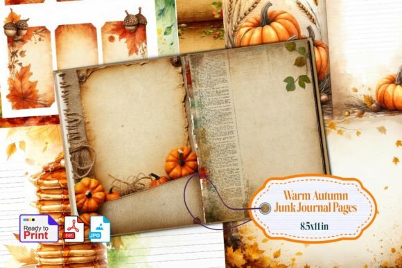 Warm Autumn Junk Journal Pages